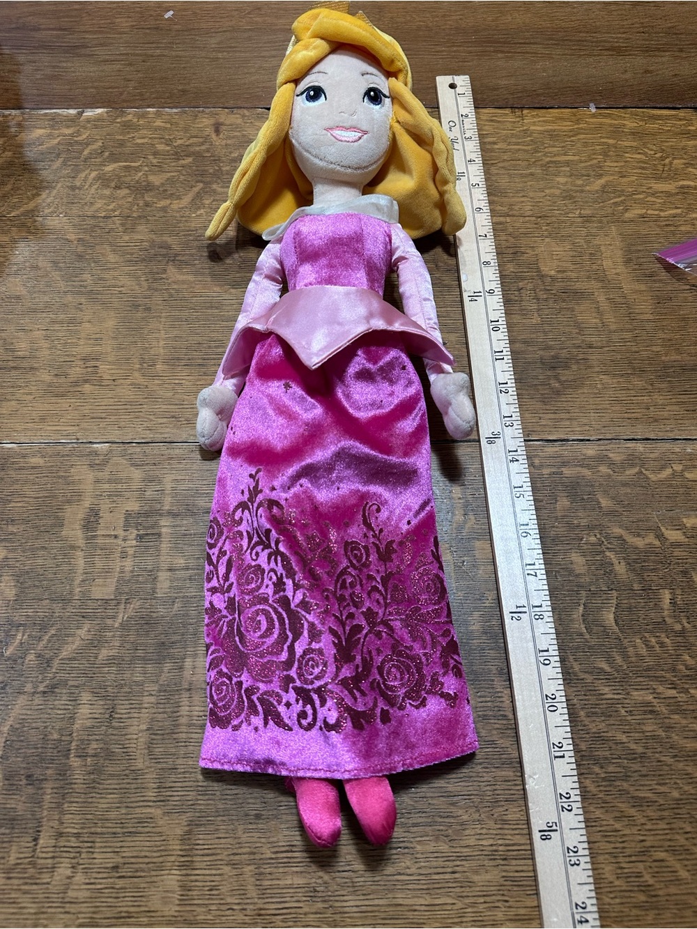 Disney Store Aurora Plush Doll, measuring roughly 20 to 23 inches